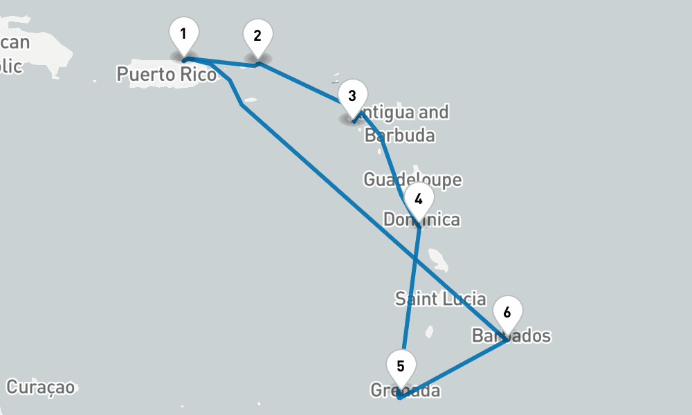 7 days, round-trip Southern Caribbean with Barbados and Tortola Holiday 8日間