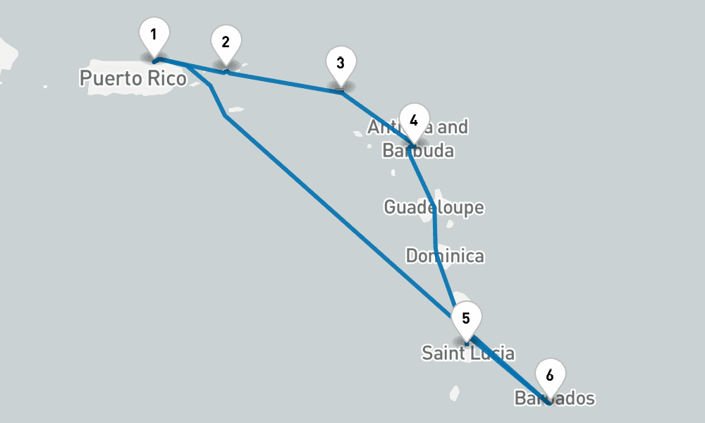 7 days, round-trip Southern Caribbean with Barbados and St. Lucia Holiday 8日間