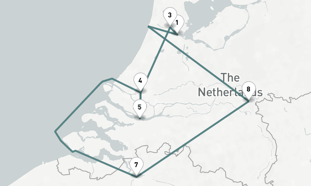 7 days, round-trip Holland Belgium in Bloom 8日間