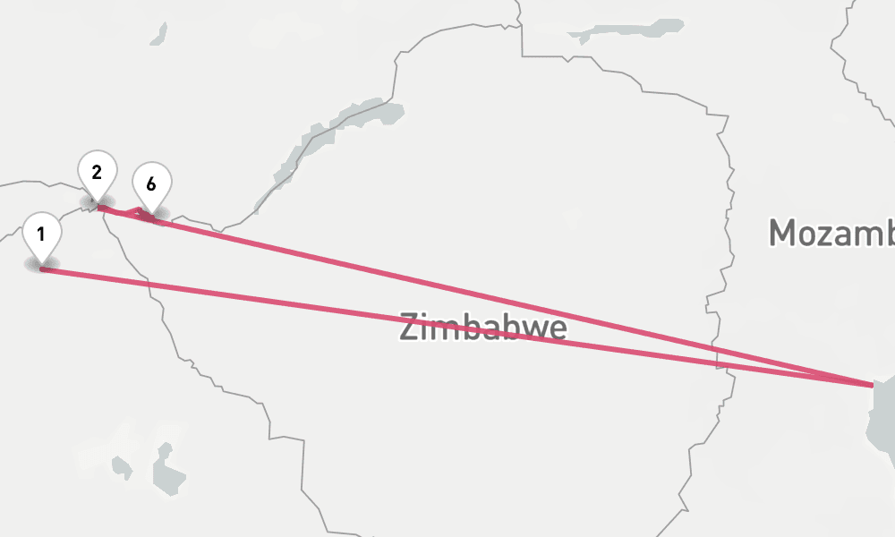 3 nights / 4 days, one-way from Chobe National Park to Victoria Falls