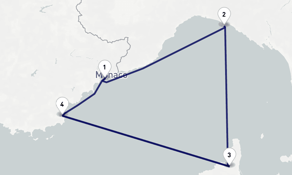 4 nights / 5 days, Villefranche-sur-Mer (Nice, France Riviera) Round trip