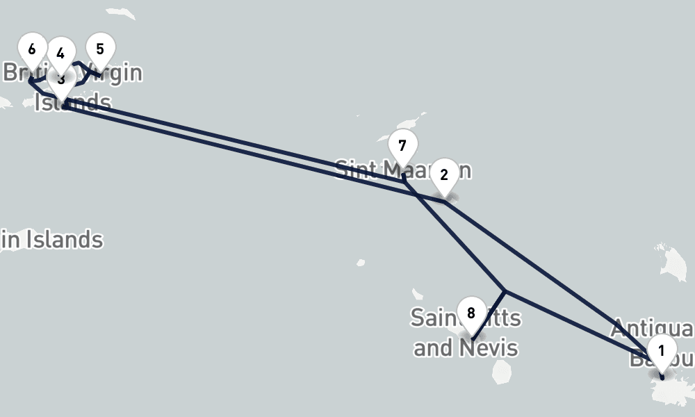 7 nights / 8 days, St Johns (Antigua) Round trip