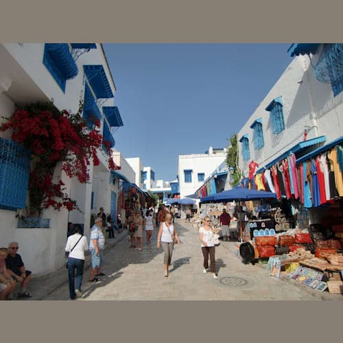 –シディブ・サイド– 白い壁と青い扉が映える。