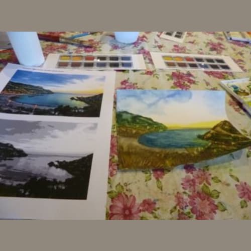 水彩画教室。楽しかった・・。