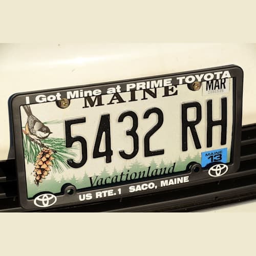 メイン州松かさと松のナンバープレート