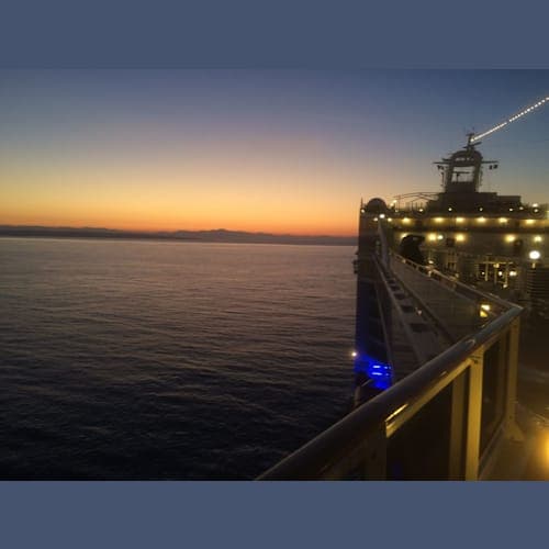 ブリンディッジを出港後の夕焼け